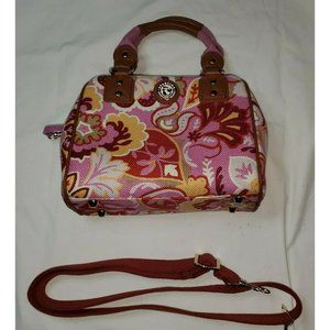 SPARTINA 449 Daufuskie Island Handbag Linen & Leather Floral Print